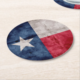 Texas-vlag Ronde Kartonnen Onderzetter