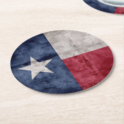 Texas-vlag Ronde Kartonnen Onderzetter (Gebogen)