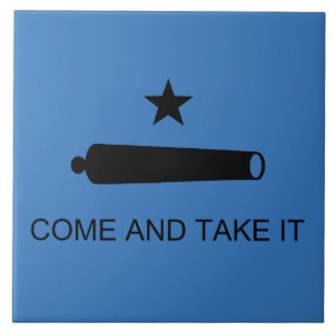 Texas Vlag & Spartaanse Leonidas "Kom en pak het!" Tegeltje