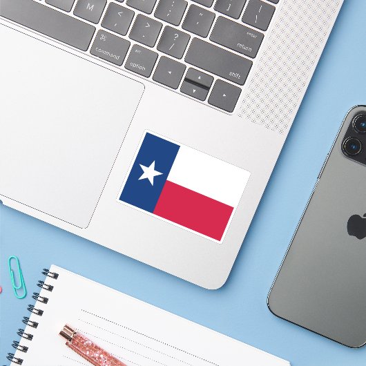 Texas vlag sticker (Laptop met iPhone)