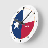 Texas Vlag & Texas mode /design USA Ronde Klok (Hoek)