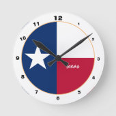 Texas Vlag & Texas mode /design VS Ronde Klok (Voorkant)