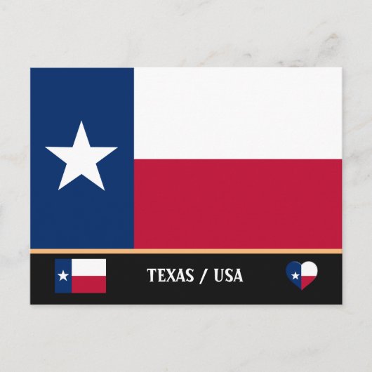 Texas Vlag & Texas Staat VS /Amerika Briefkaart (Voorkant)