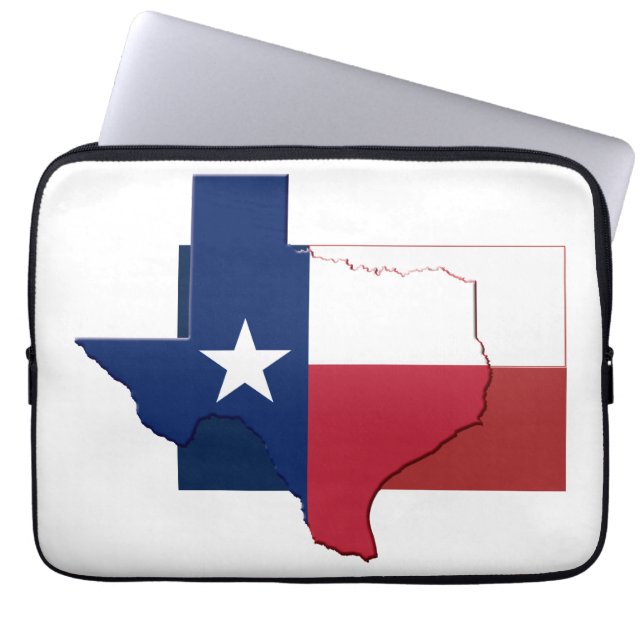 TEXAS-vlaggenkaartcomputer Laptop Sleeve (Voorkant)