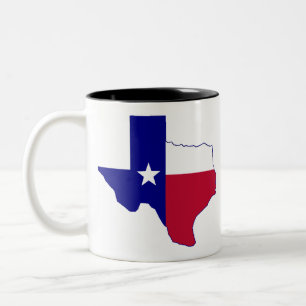 Texas Vlagkaart Tweekleurige Koffiemok