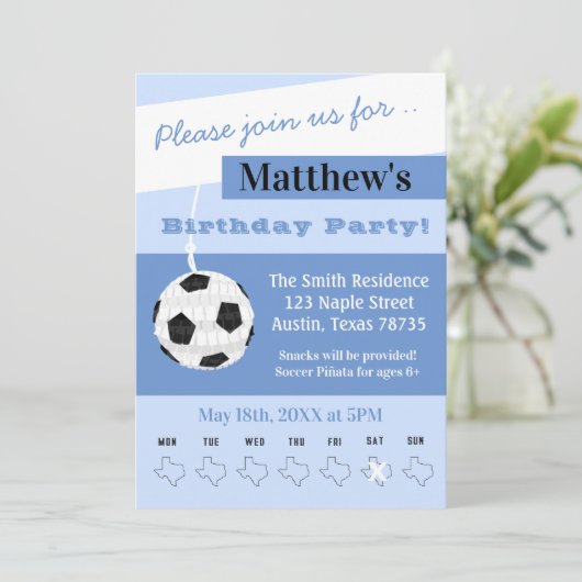 Texas Voetbal Verjaardagsfeest Uitnodiging (Staand voorkant)