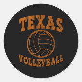 Texas Volleybal noodlijdend Ronde Sticker (Voorkant)