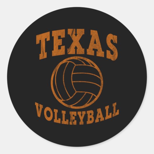 Texas Volleybal noodlijdend Ronde Sticker (Voorkant)