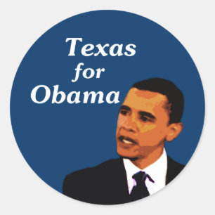 Texas voor Barack Obama Ronde Sticker