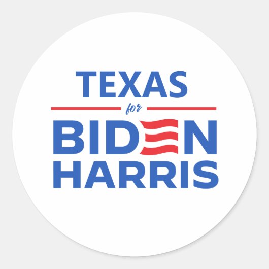 Texas voor Biden Harris Ronde Sticker (Voorkant)