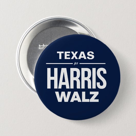 Texas voor Harris Walz Ronde Button 7,6 Cm (Voorkant /achterkant)