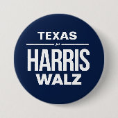 Texas voor Harris Walz Ronde Button 7,6 Cm (Voorkant)