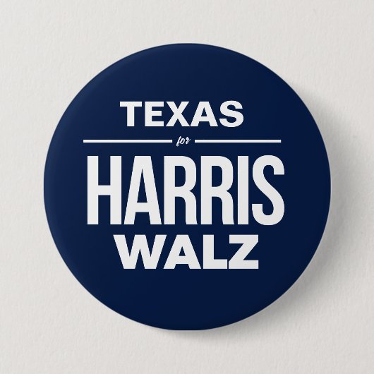 Texas voor Harris Walz Ronde Button 7,6 Cm (Voorkant)