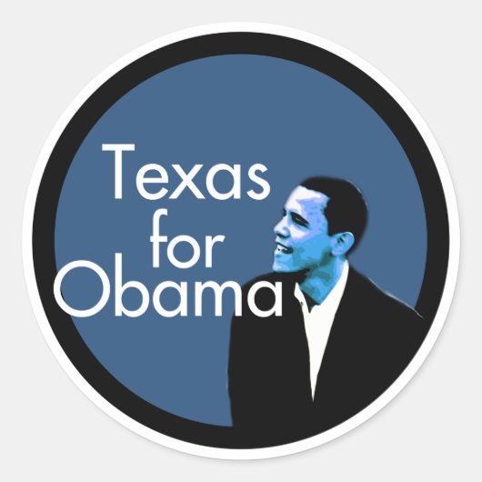 Texas voor Obama Ronde Sticker (Voorkant)