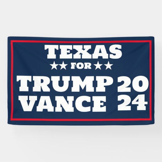 Texas voor Trump Vance 2024 Banner (Horizontaal)