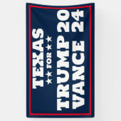 Texas voor Trump Vance 2024 Banner (Verticaal)