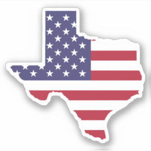 Texas-vormige Amerikaanse vlag Sticker
