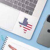 Texas-vormige Amerikaanse vlag Sticker (Laptop met iPhone)