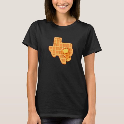 Texas vormige wafel met siroop en boter Austin C T-shirt (Voorkant)