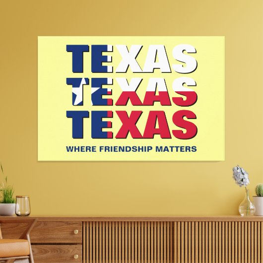 TEXAS-vriendschapszaken Canvas Afdruk (Insitu (Woonkamer))