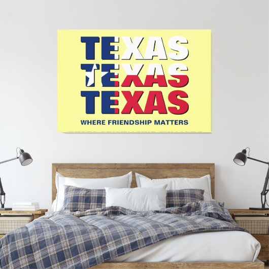 TEXAS-vriendschapszaken Canvas Afdruk (Insitu (Slaapkamer))