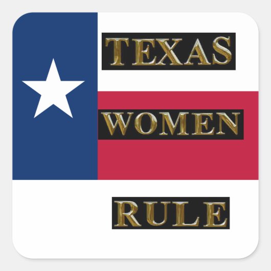 TEXAS VROUWEN HEERSEN VIERKANTE STICKER (Voorkant)
