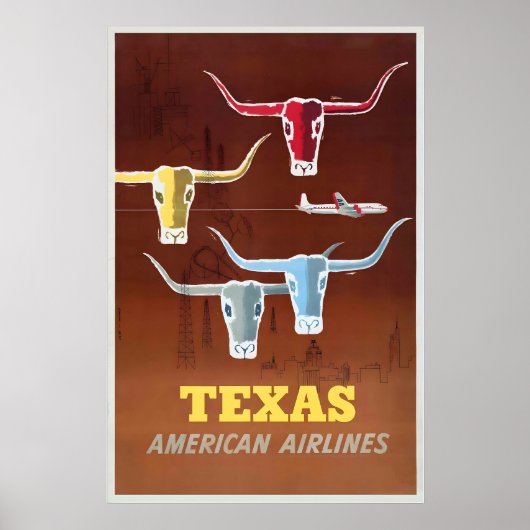 Texas VS Amerika Verenigde Staten Reisgids Poster (Voorkant)