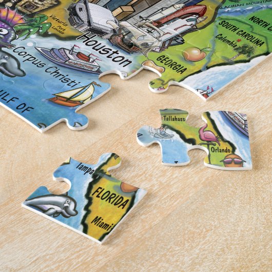 Texas VS-kaart Legpuzzel (Zijkant)