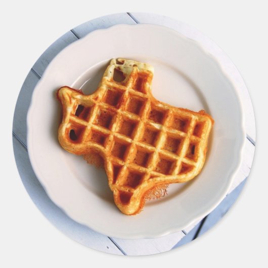 Texas Waffle Ronde Sticker (Voorkant)