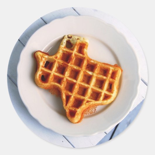 Texas Waffle Ronde Sticker (Voorkant)