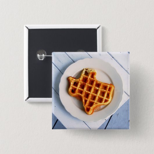 Texas Waffle Vierkante Button 5,1 Cm (Voorkant /achterkant)