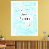 Texas Watercolor Wedding Guest Book Alternative Canvas Afdruk (Insitu (Woonkamer))