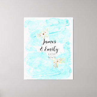 Texas Watercolor Wedding Guest Book Alternative Canvas Afdruk