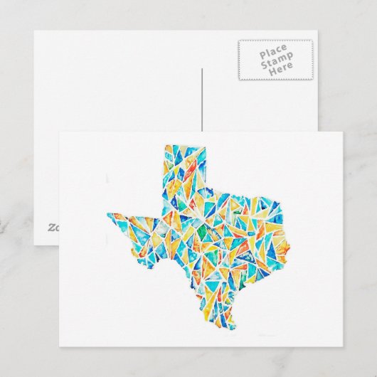 Texas Waterverf Briefkaart (Voorkant / Achterkant)