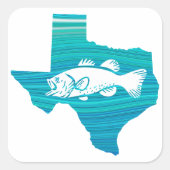 Texas Wave Vist Vierkante Sticker (Voorkant)