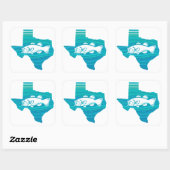Texas Wave Vist Vierkante Sticker (Vel)