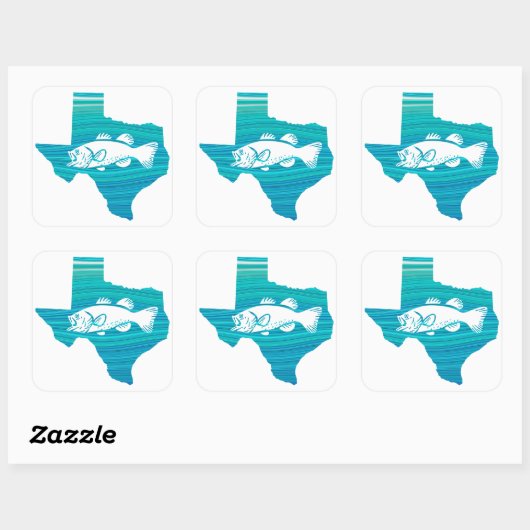 Texas Wave Vist Vierkante Sticker (Vel)