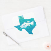 Texas Wave Vist Vierkante Sticker (Envelop)
