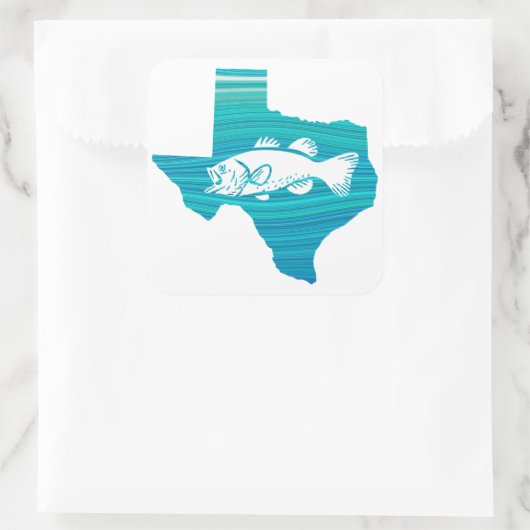 Texas Wave Vist Vierkante Sticker (Tas)