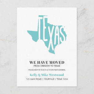 TEXAS We hebben verhuisd Nieuw adres Nieuw huis Briefkaart