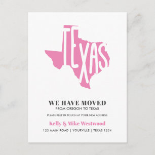 TEXAS We hebben verplaatst Nieuw adres Nieuw Home  Briefkaart