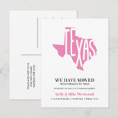 TEXAS We hebben verplaatst Nieuw adres Nieuw Home Briefkaart (Voorkant / Achterkant)