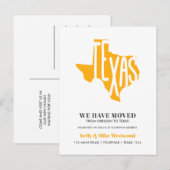 TEXAS We hebben verplaatst Nieuw adres Nieuw Home  Briefkaart (Voorkant / Achterkant)