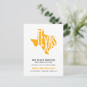 TEXAS We hebben verplaatst Nieuw adres Nieuw Home  Briefkaart (Staand voorkant)