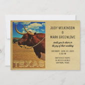 Texas Wedding Invitation Land Western Kaart (Voorkant)
