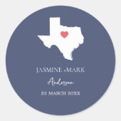 Texas Wedding Party Custom  Ronde Sticker (Voorkant)