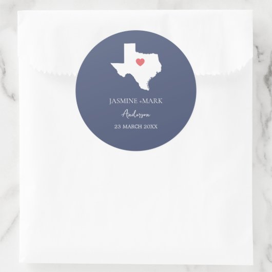 Texas Wedding Party Custom  Ronde Sticker (Tas)
