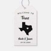 Texas Wedding Welcome Bag Labels, Map Cadeaulabel (Voorkant)