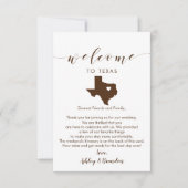 Texas Wedding Welcome Card, Letter and Itinerary (Voorkant)