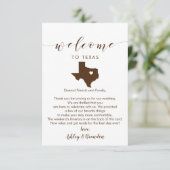 Texas Wedding Welcome Card, Letter and Itinerary (Staand voorkant)